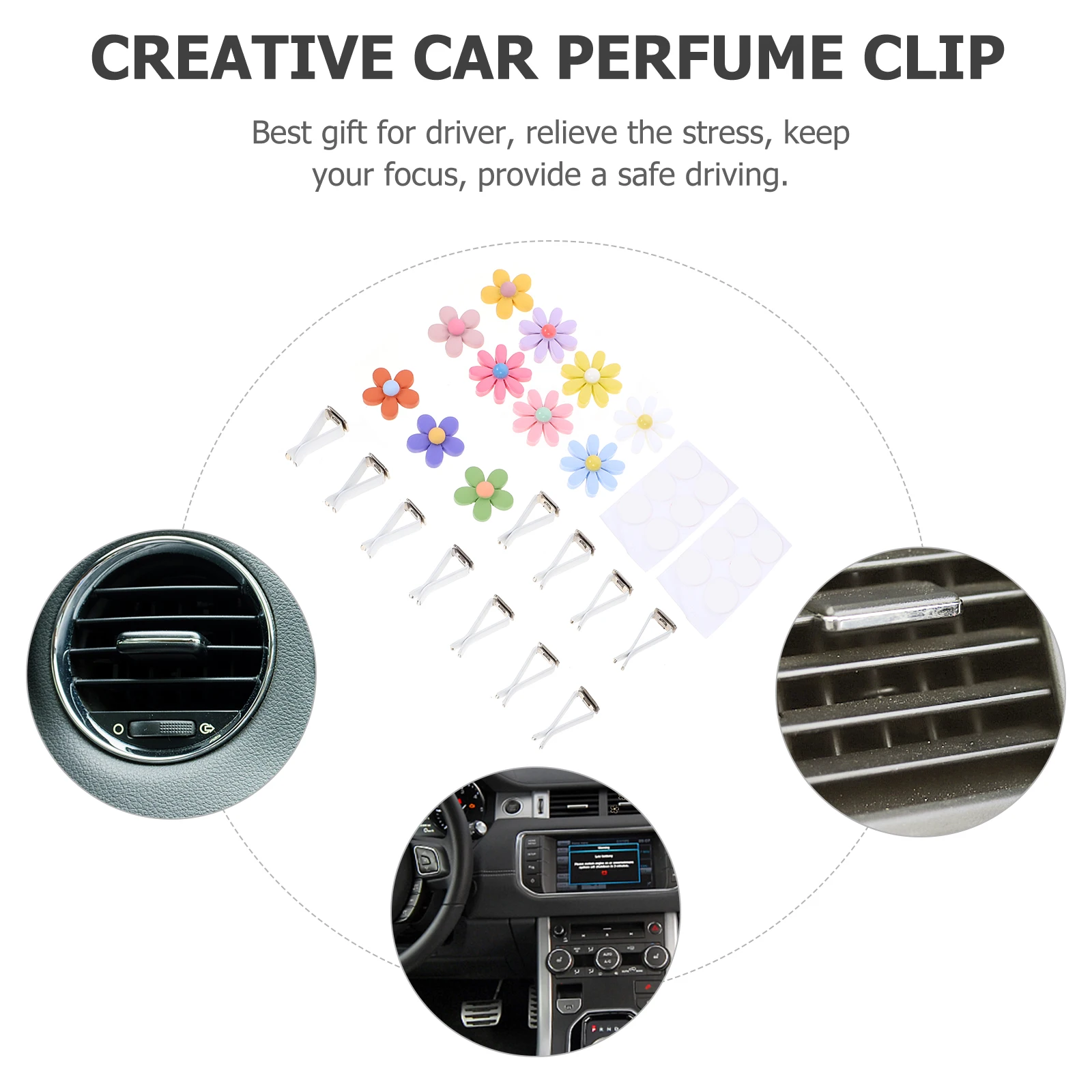 

Flower Air Vent Clips Car Decorations for Women Freshener ABS Material Flower Shaped Clips Universal Fit Car Accessories