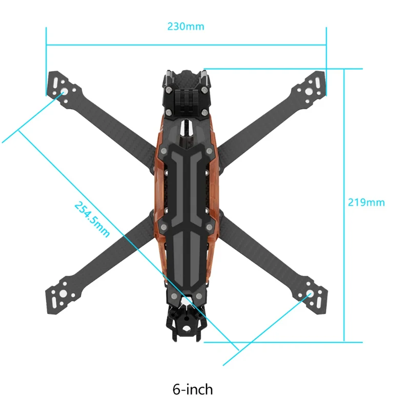 GEPRC GEP-Vapor-X Frame Suitable Vapor-X O4 5 6Inch Drone Carbon Fiber RC FPV Quadcopter Helicopter Replacement Accessories Part