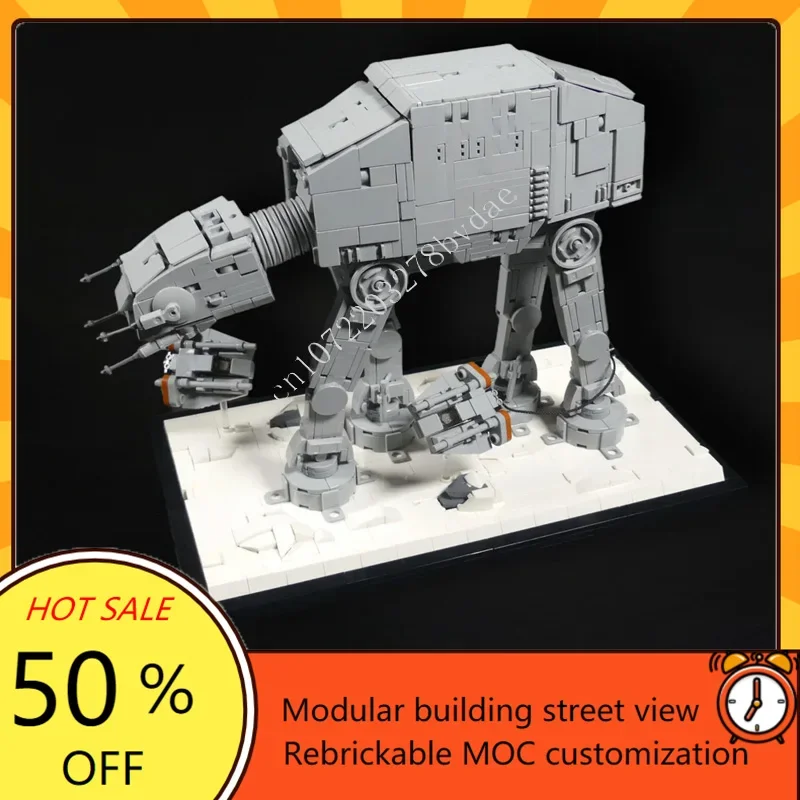 1351PCS AT-AT - Midi Scale Space War Military MOC SpaceShip Battle Model Custom Puzzles Architecture DIY Assembly Model Toy Gift