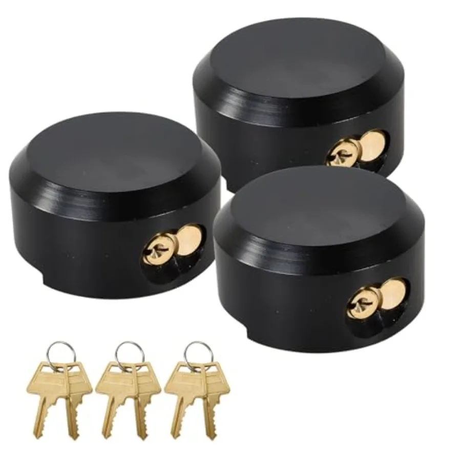 

Trailer door lock application, solid steel material, black color, keyed alike 3-pack with 6 keys for high-security anti-theft u
