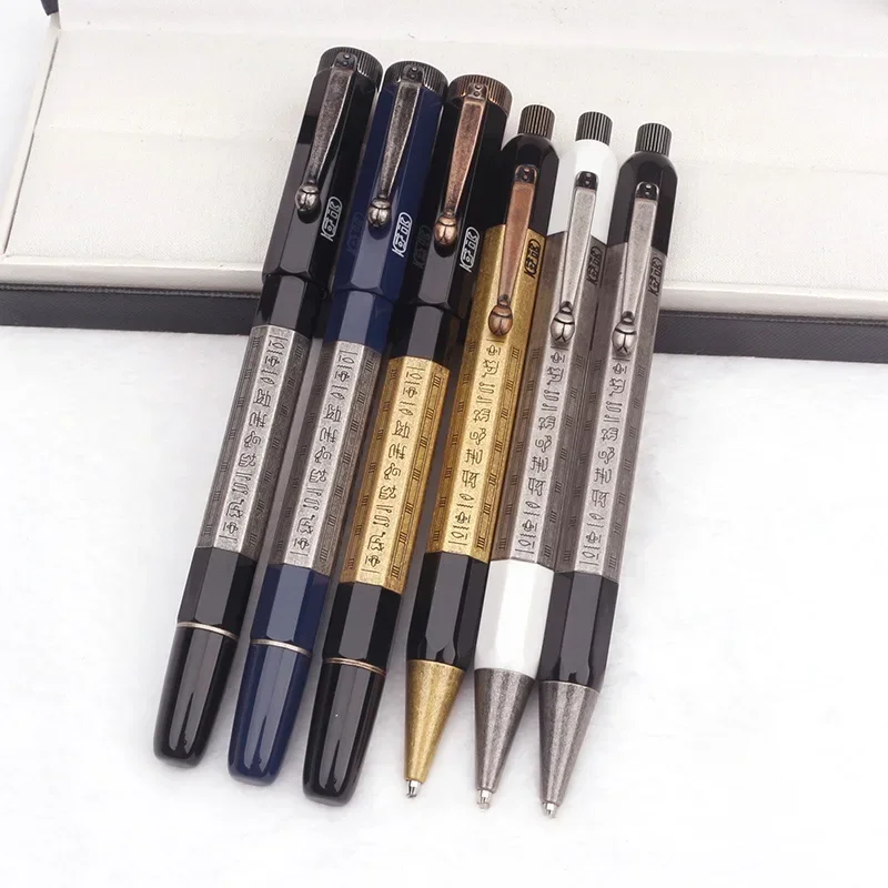 Unique Edition Egypt Heritage MB Ballpoint Pen Egyptian Letter Carving Rollerball Pens Luxury Designer Stationery Gift