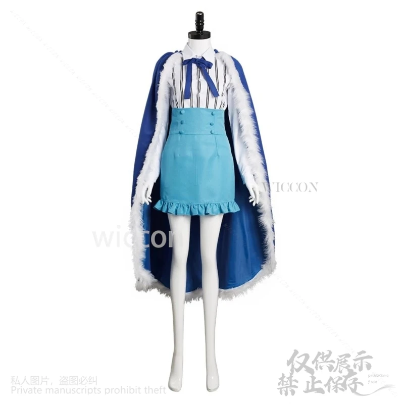 Ulti cosplay anime jaqueta saia azul manto laço sexy vestido lolita traje chifre peludo conjunto para mulher meninas halloween personalizado