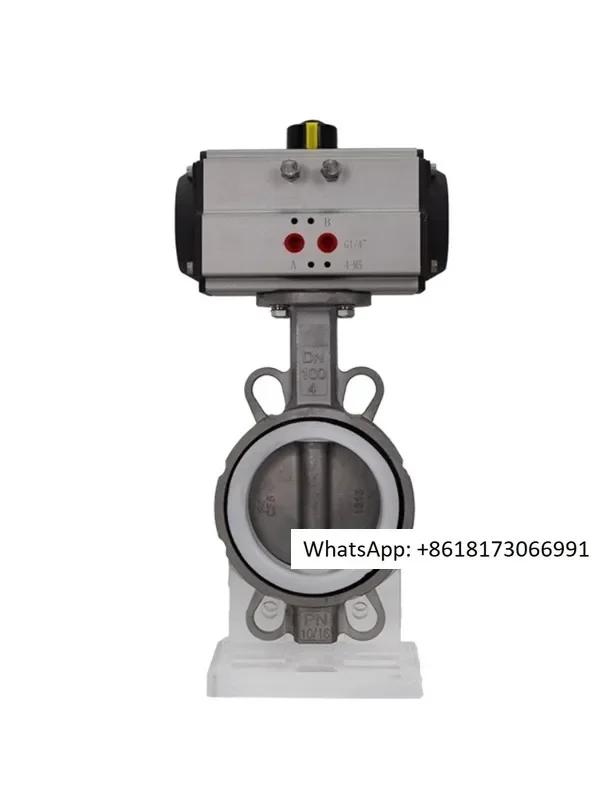 

Midea AT-D671F-16P Pneumatic Butterfly Valve Stainless Steel Clamp PTFE Soft Seal Corrosion Resistance