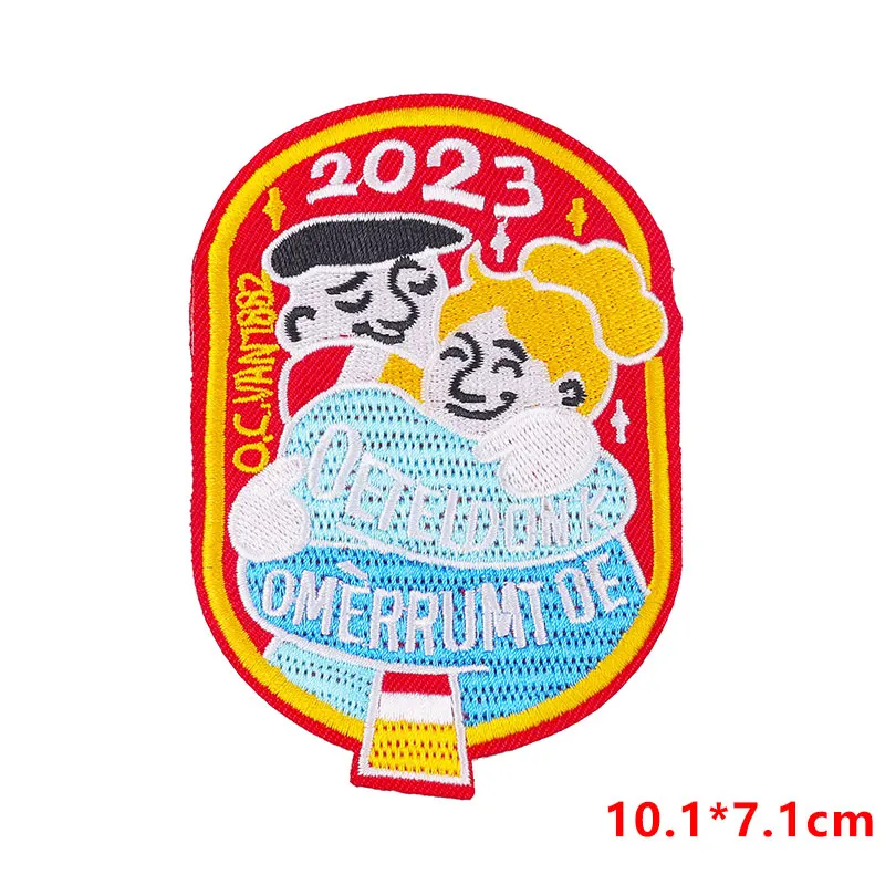 Nederland Carnaval Kikker Borduurpatch Oeteldonk Embleem Party Cartoon Applique Geboortedatum Ijzer Op Patches Voor Kleding