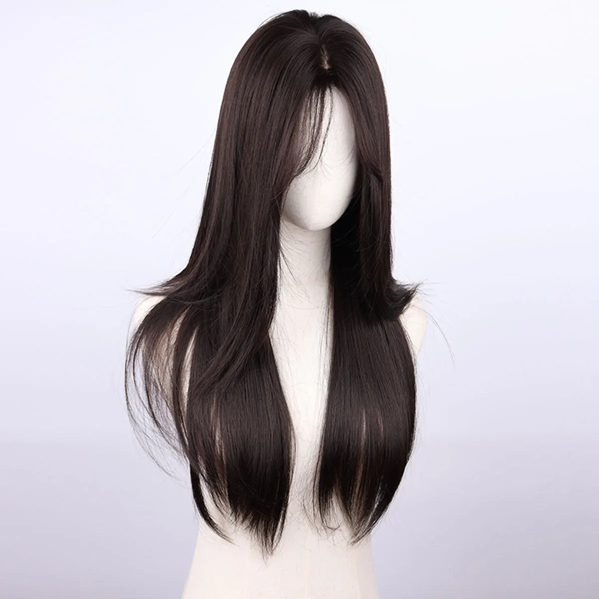

Wig natural and realistic girls headgear fluffy breathable chemical fiber full headgear