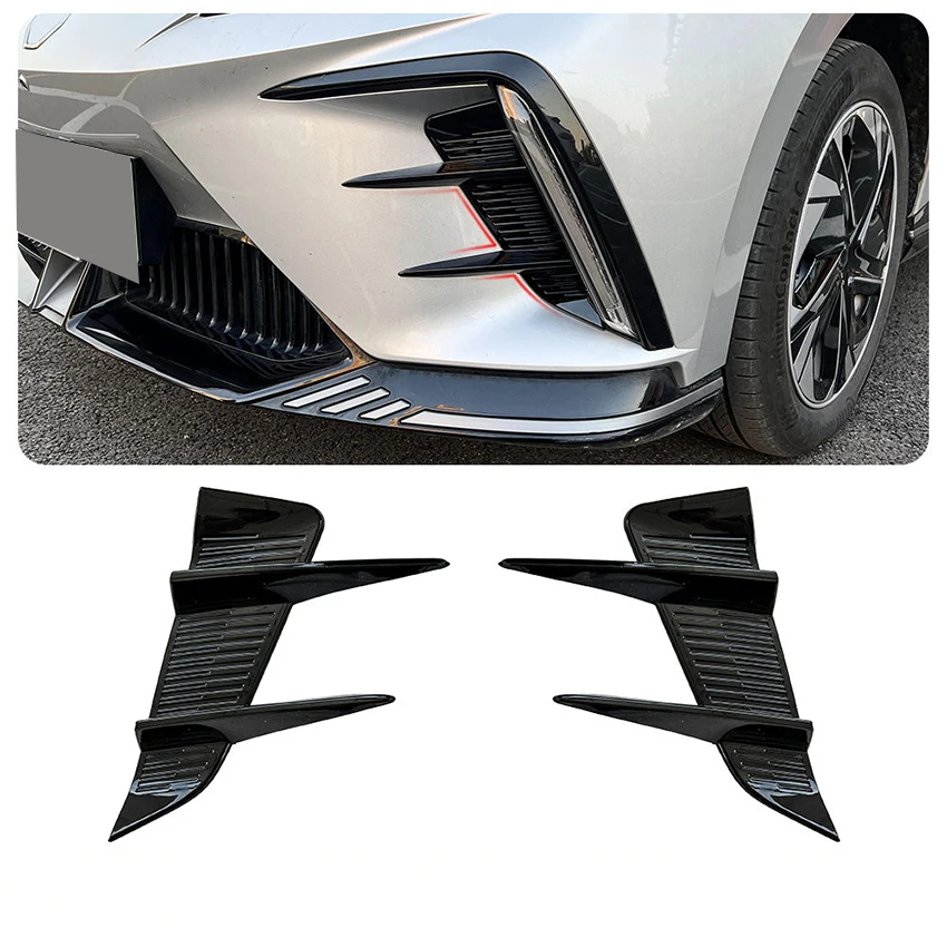 For MG MG4 EV MULAN 2022 2023 2024 2025 Body Kit Car Front Bumper Spoiler Bright Black Cover Trim Car Styling Side Air Vent Trim - Image 2