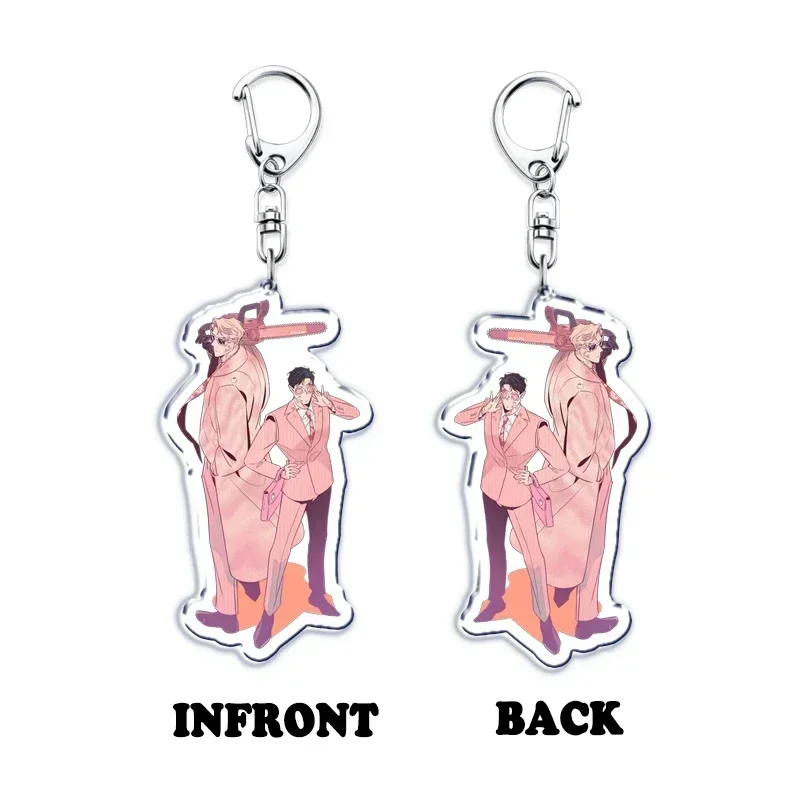 BL Manga Roses and Champagne Keychain Yaoi Boys Love Manhwa Zheng Yiyuan Pendant Keyring Chain Accessories Bag Men Gift Jewelry