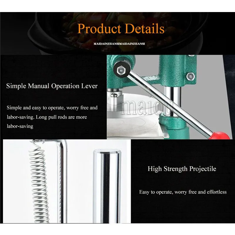 Hand Press Pizza Dough Pressing Machine Tortilla Making Machine Pancake Maker Machine Roasted Duck Cake Press Machine