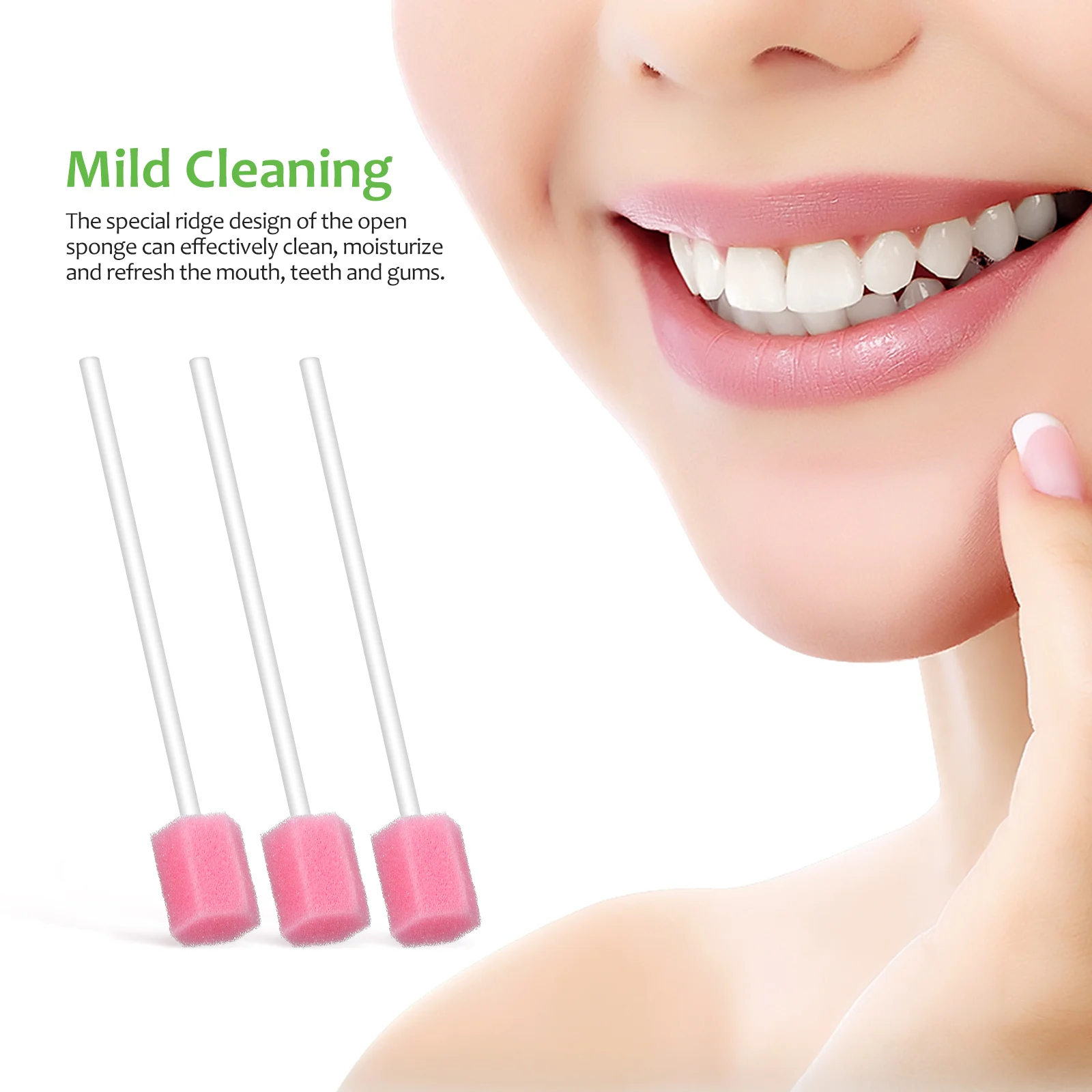 

150 pcs Care Sponge Cleaning Mouth Swabs Swabs Unflavored Mouth Cleaning Tooth Gums Pink Hexagon Use