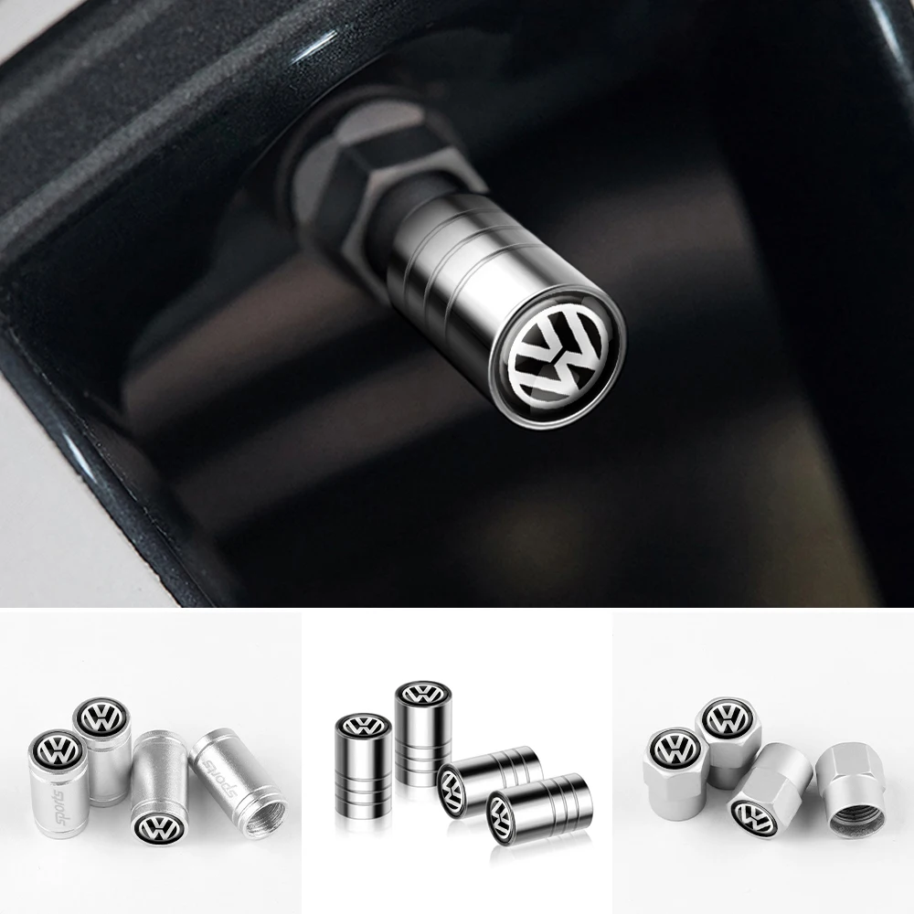 

4Pcs Car Wheel Tire Valve Caps Covers Airdust Waterproof Cap Auto Accessories For VW GTI Golf8 Polo Passat Mk6 MK7 Tiguan R32 R