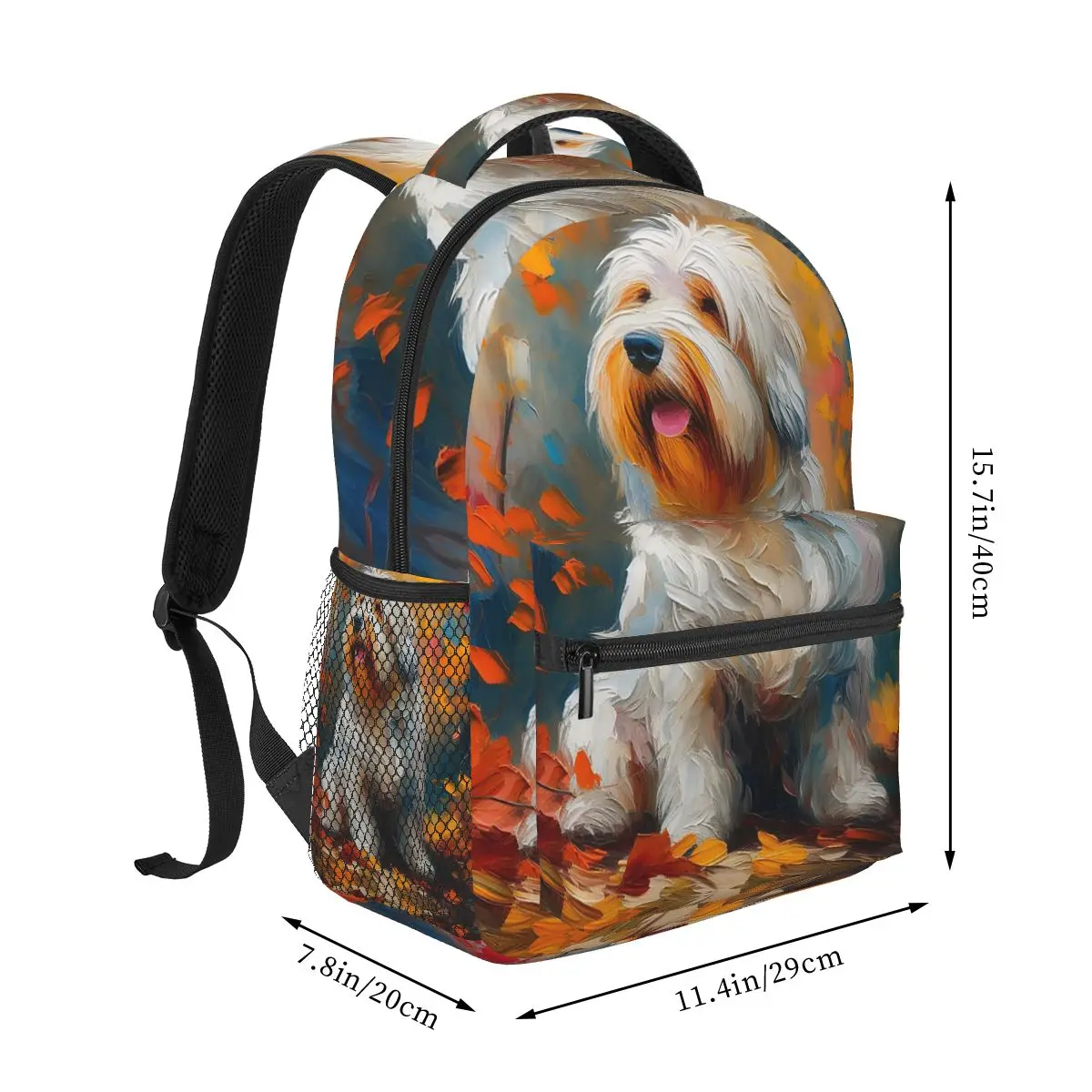 An Old English Sheepdog World Backpacks Boys Girls Bookbag Students School Bags Travel Rucksack Shoulder Bag Large Capacity