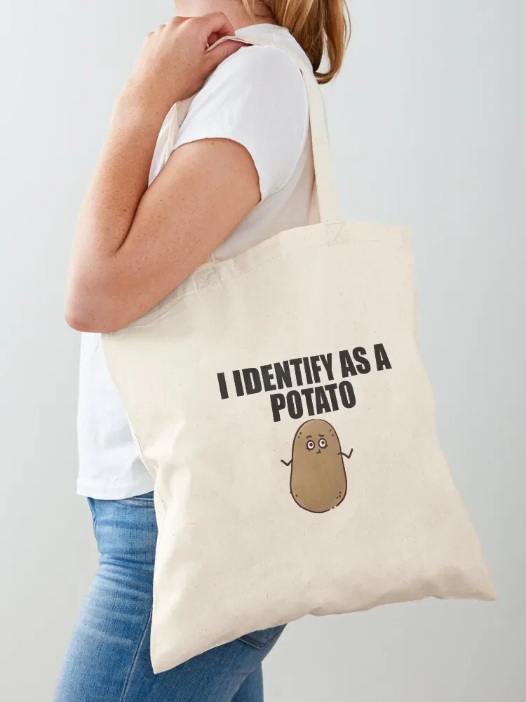 

I identify as a potato Tote Bag Cloth bag Women's beach bags custom canvas bag Beach