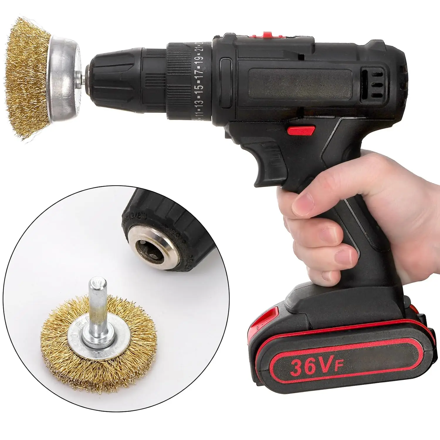 3PC Pen Type Steel Wire Brush 5PC Electric Drill Steel Wire Wheel with Rod Polish and Rust Removal Electric Drill Tool Accessory image 3