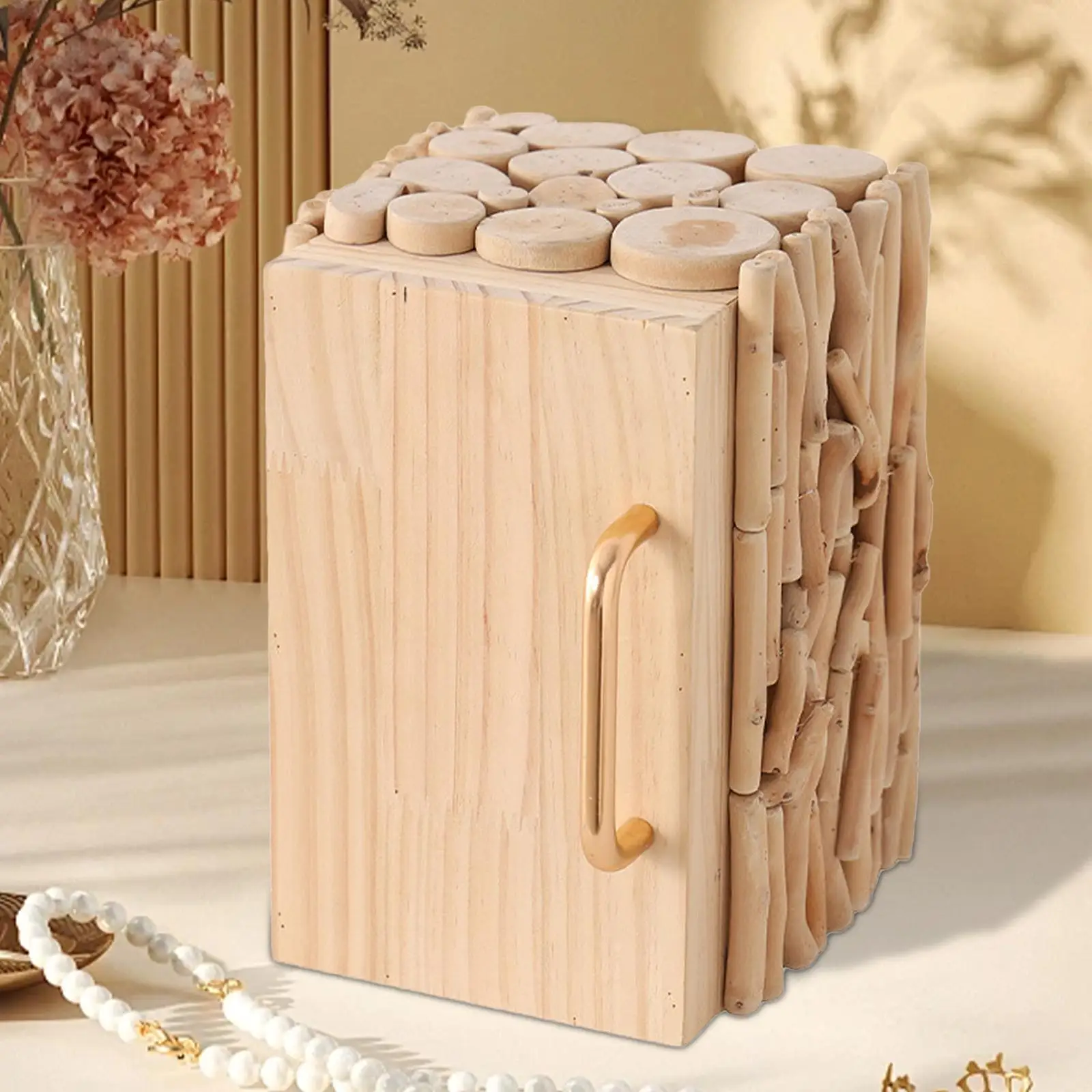 Wood Jewelry Box Rustic Jewelry Display Case for Cufflinks Watches Earrings