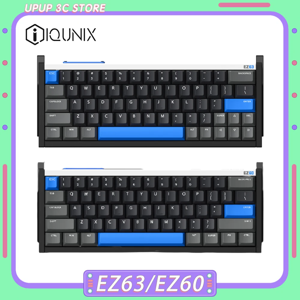 IQUNIX EZ63 EZ60 Magnetic Switch Keyboard Wired Esports 61keys 64keys Keyboard Gasket PBT CNC Aluminium Alloy Custom PC Gaming