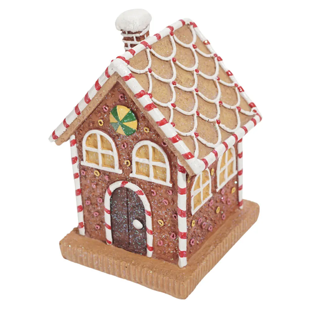 

1Pcs Light Up Gingerbread House Ornament Decorative Christmas Decor Gingerbread House Figurine