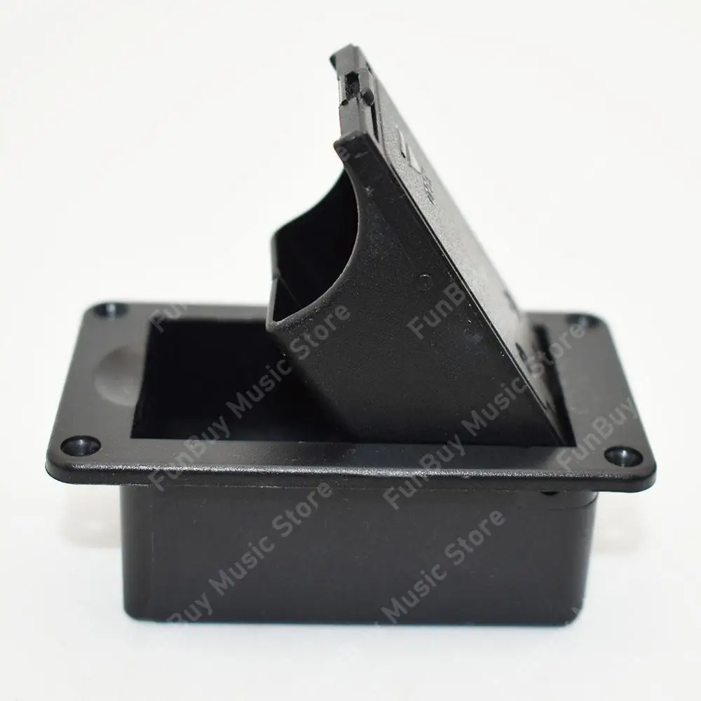 Guitar Parts 9V Battery Case Holder Cover Box for Acoustic Guitar Bass Pickup Black of 1pcs
