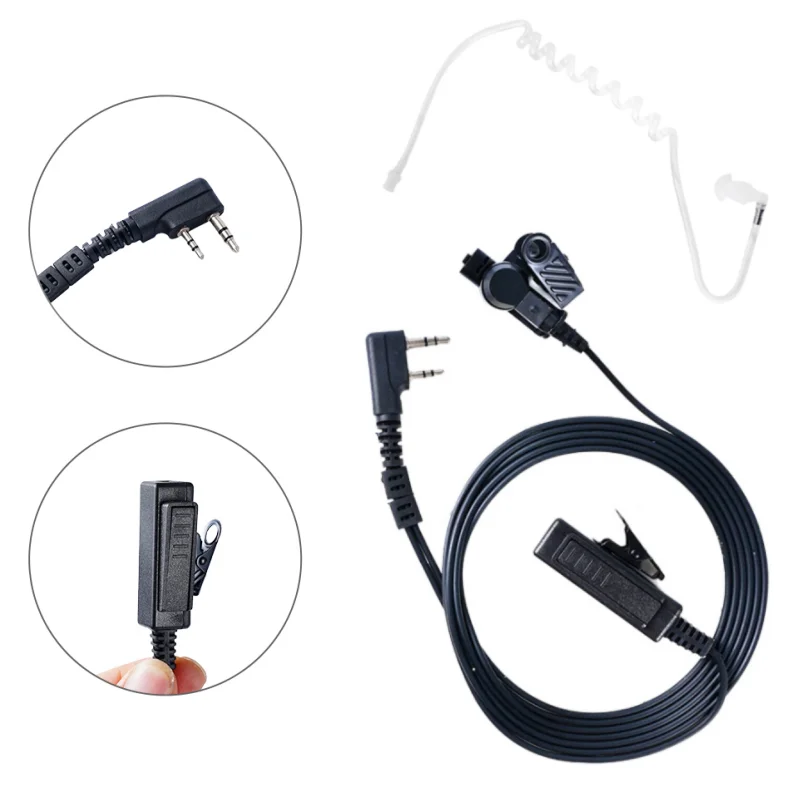 Headset Mic for Baofeng Kenwood UV-5R Radios Microphone Earphone Earbud Earpiece Headphone 2 Pin Covert Acoustic Tube Earpiece