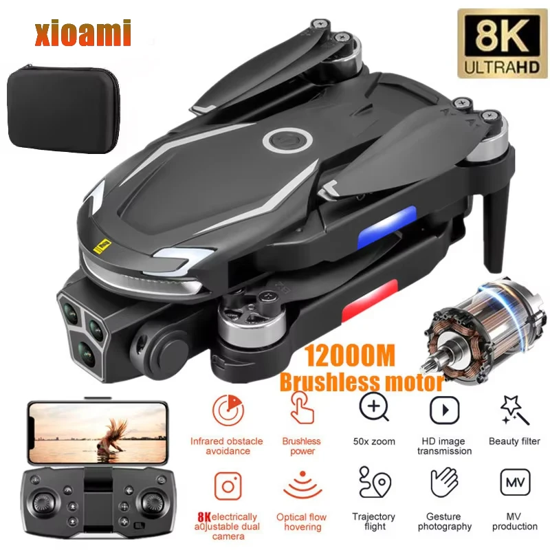 New V88 8K GPS Professional Obstacle Avoidance Remote Control AircraftHD Dual Camera Folding Quadcopter Toy UAV  For Android IOS