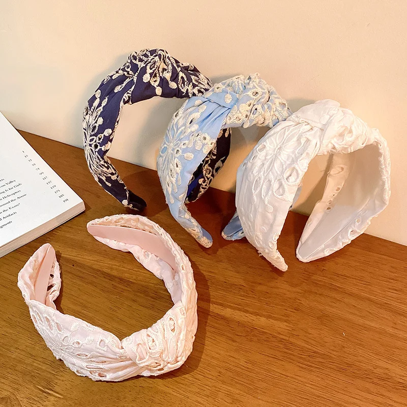 

Embroidery Fabric Wide Headbands For Women Girls Headwear Fashion Headbands Female Hair bands Head Hoop Hair Accessories