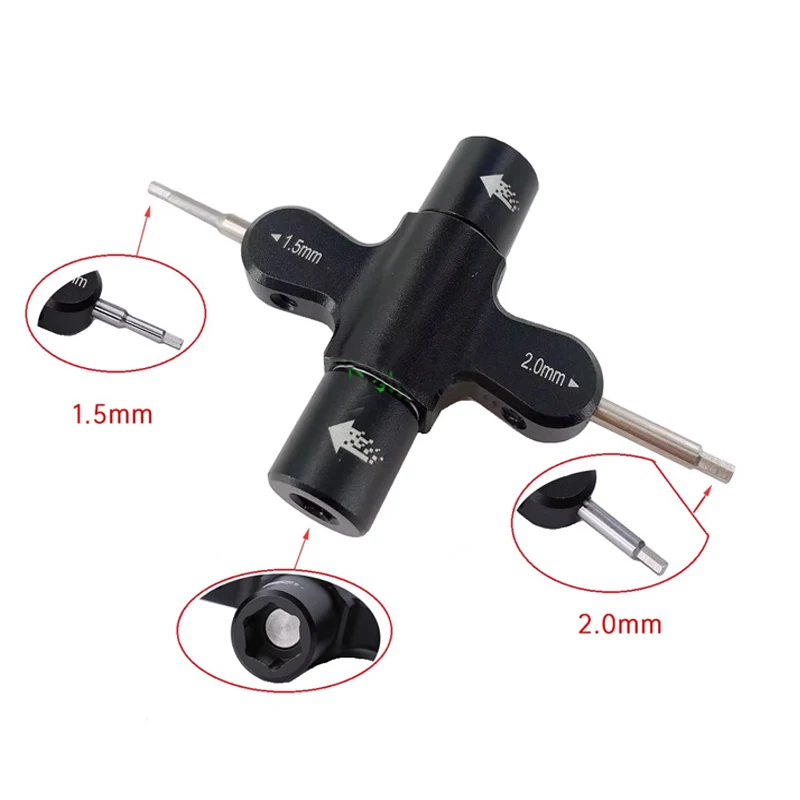 M3 M5 Quad Wrench with Built in One Way Bearing Tool 1.5mm/2mm Screwdriver Release Propeller Brushless Motor For RC Drone Frame