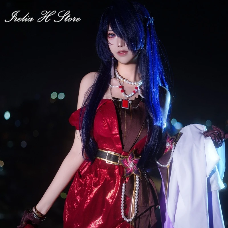 Irelia H Honkai: 스타 레일 Acheron 코스프레 의상 게임 Raiden Bosenmori Mei 섹시한 빨간 드레스 할로윈 의상 여성