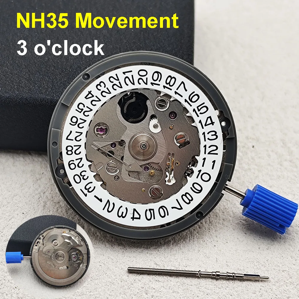 NH35 Movement Calendar 3 o'clock Automatic Mechanical Movement Men's Watch Suitable for NH35 Case Watch Repair Parts