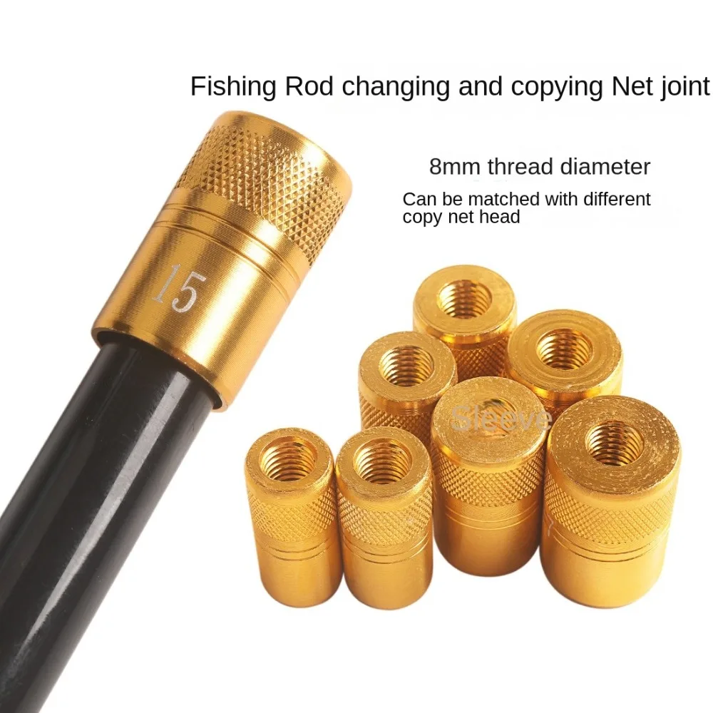 

5pcs 10size Fishing Net Rod Pod Connector Aluminum Alloy Male To Female Screw Net Head Adapter Accessory Rod Parts