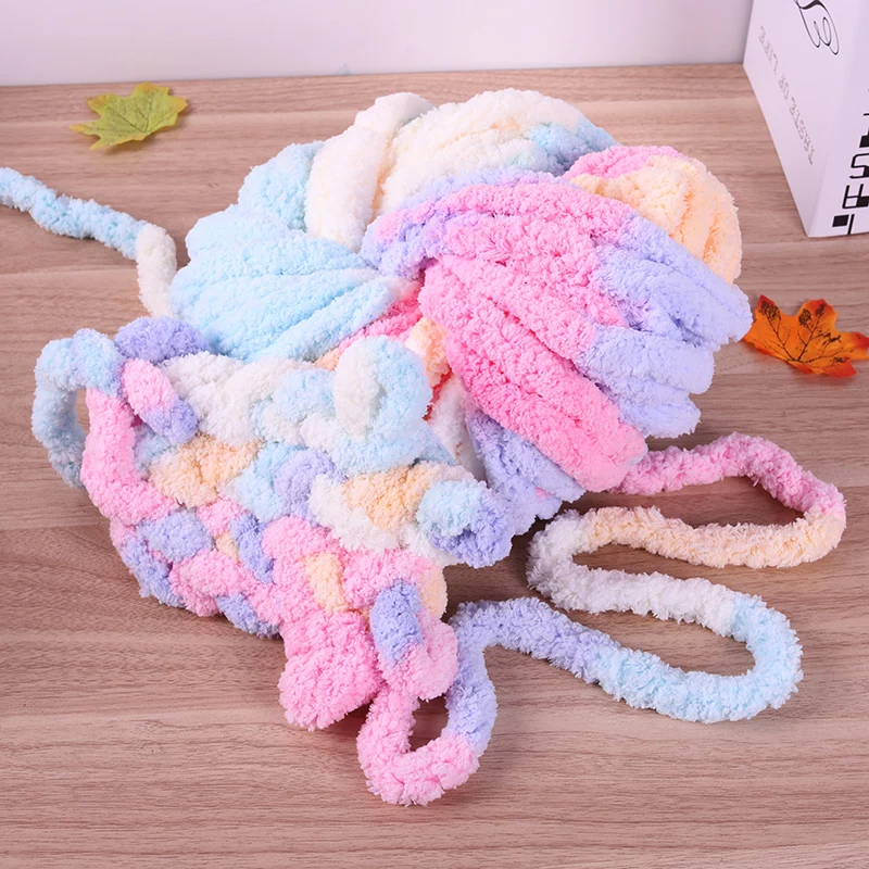 Thick Chenille Yarn for Blankets, Super Soft and Fluffy Giant Chenille-Style Polyester Yarn for Home Decor Projects, Weaving Blankets, Carpets, Scarves, Hats, Cat Beds, Etc