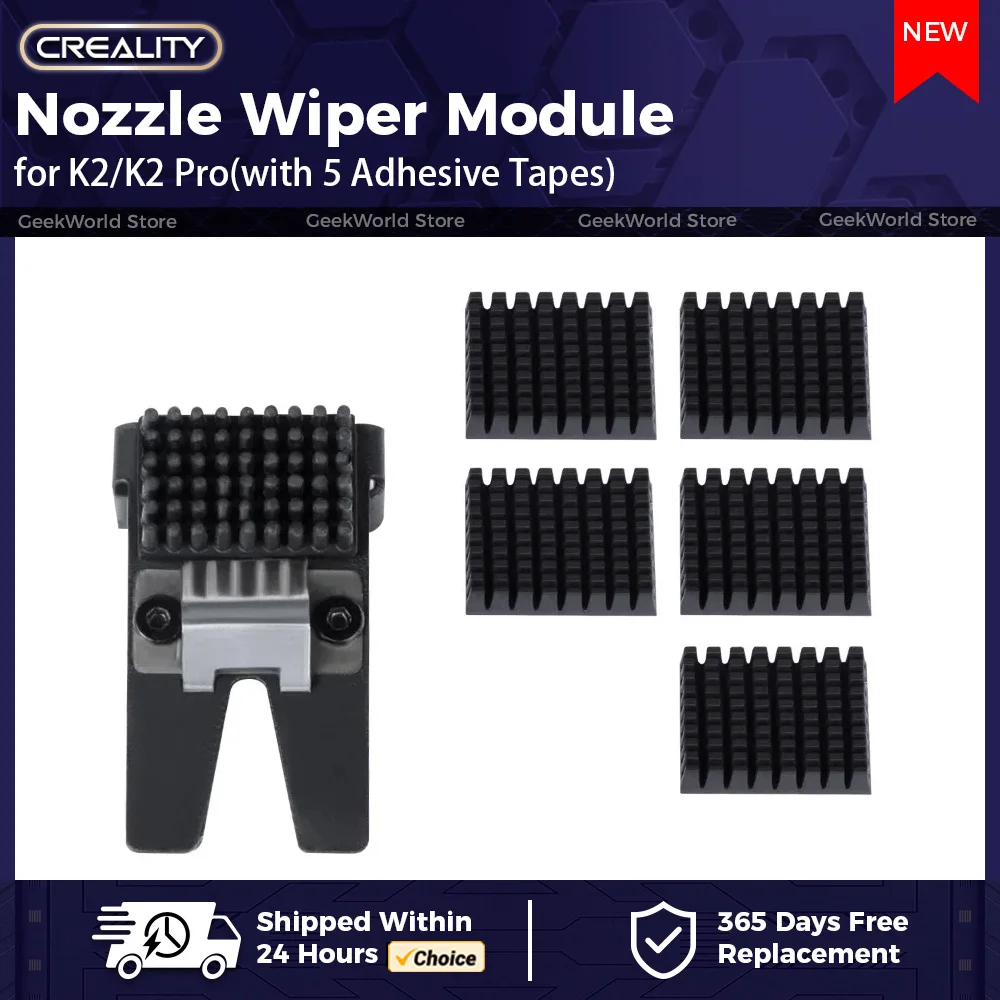 

Модуль стеклоочистителя сопла Creality K2/K2 Pro (с 5 клейкими лентами) Сопло Wiper_38×10,5×38.6_6, оригинальные детали для 3D-принтера K2/K2 Pro