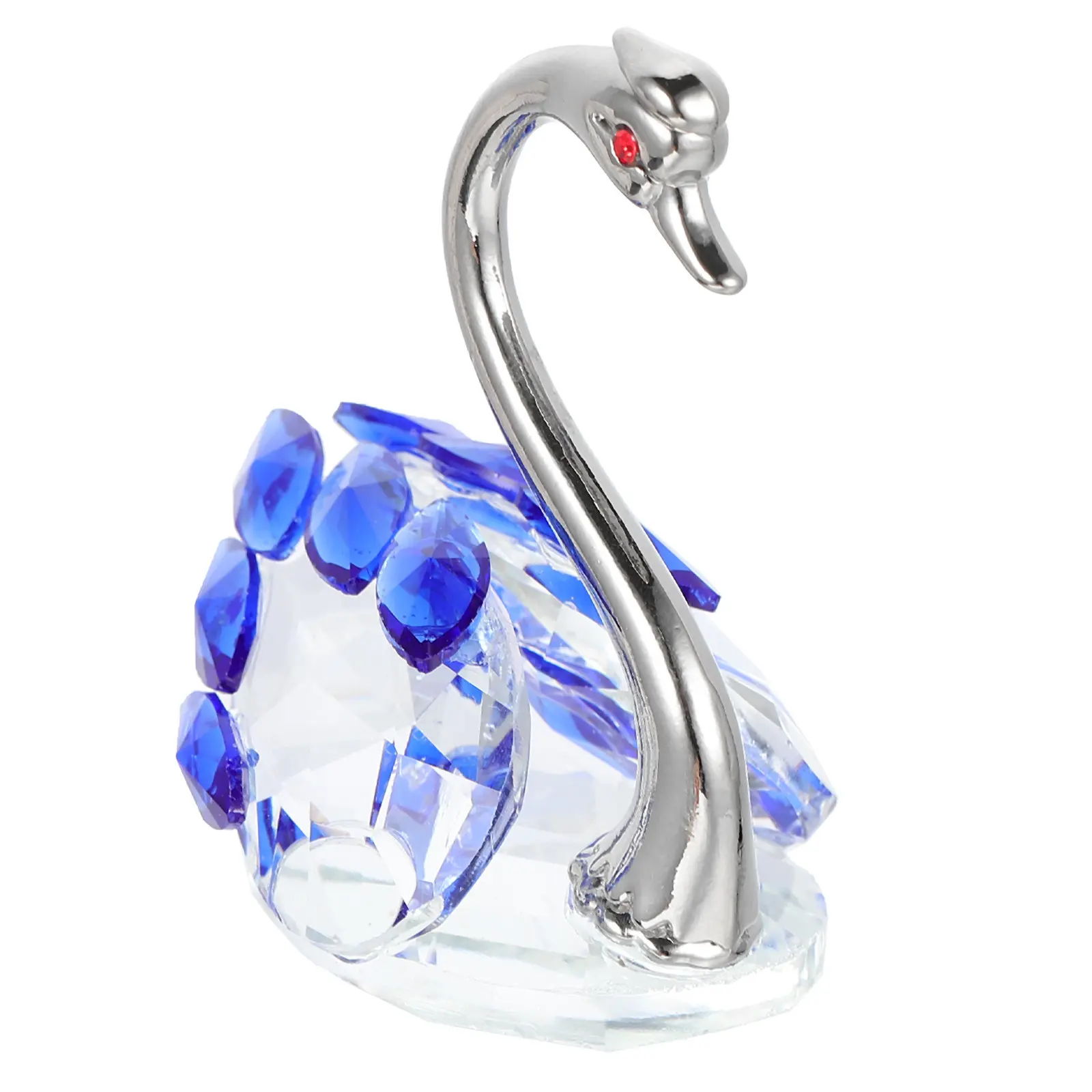Crystal Swan Decor Small Desktop Ornament for Home Office Car Interior Elegant Gift Idea Sparkle Craft Statue Swan Figurine