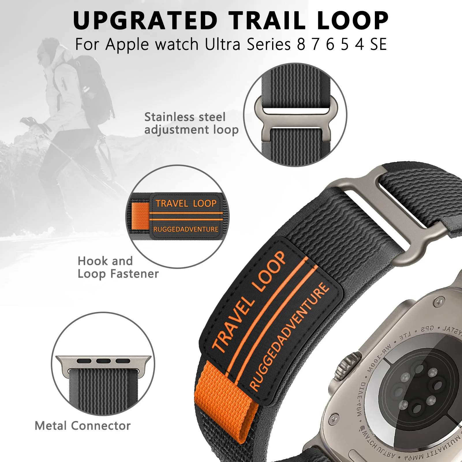 Strap for Apple watch Bands 44mm 45 mm 40mm 49mm 41mm 45mm 38mm 42mm Trail loop bracelet iWatch Ultra 2 series 7 6 5 4 3 se 8 9 image 2
