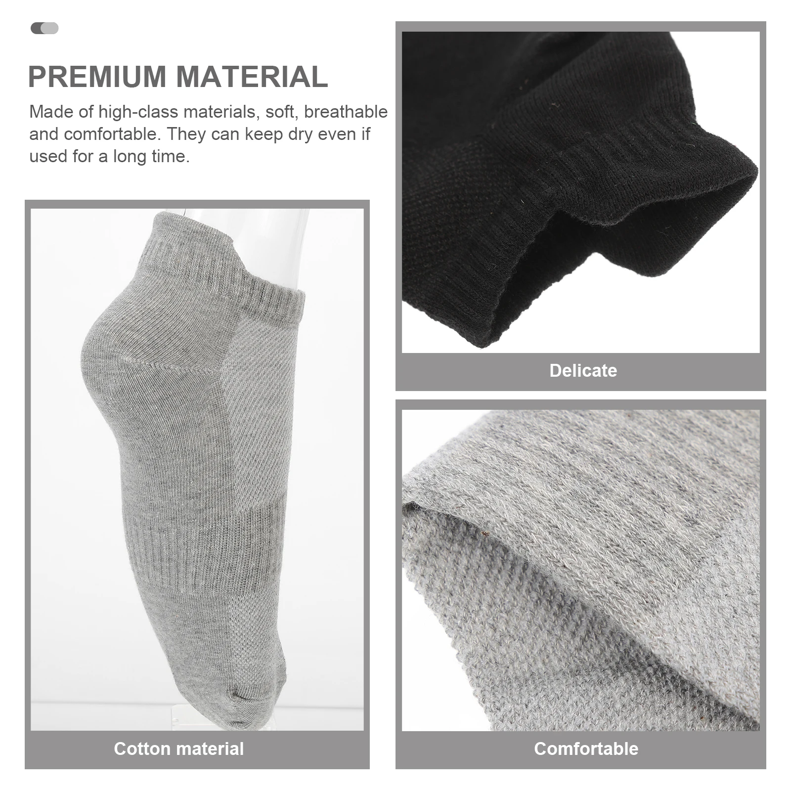 

Combed Cotton Running Socks All Season Unisex Low Cut Lightweight Elastic Sports Hiking Walking Training Stockings Foot