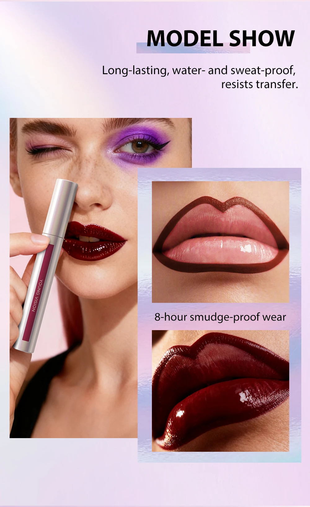 قلم تحديد الشفاه المسيل للدموع، قلم تحديد الشفاه غير اللامع بدون تلطخ، قلم مكياج بخطاف وحلقة #6