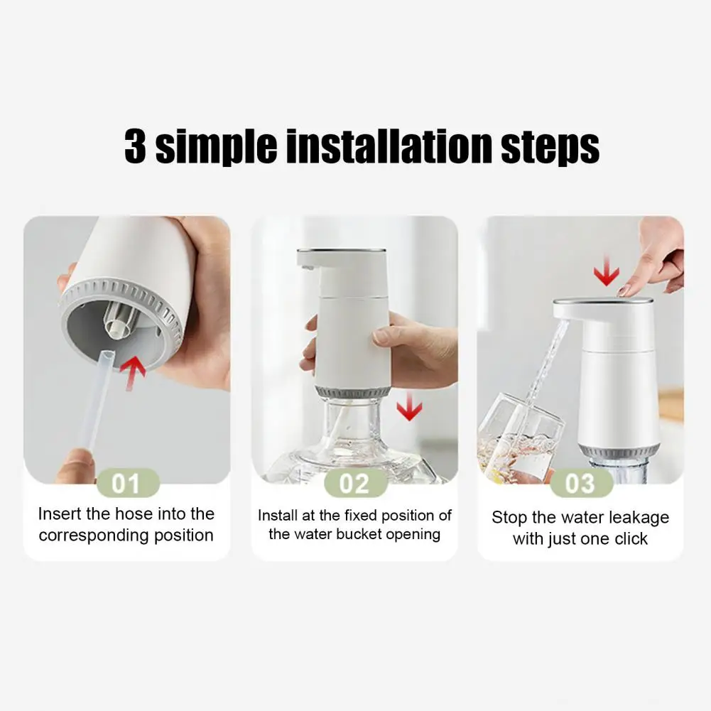 Foldable Spout Water Dispenser Electric Water Dispenser Pump with Dual Nozzle Usb-c Rechargeable Bottle Pump Hands-free for Home