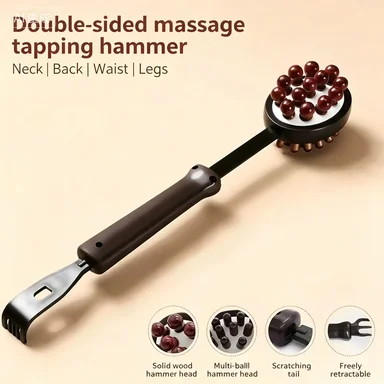 

2026 New Double sided Massage Hammer Body Beating Hammer Scalable Back Beating Artifact Massage Beating Hammer