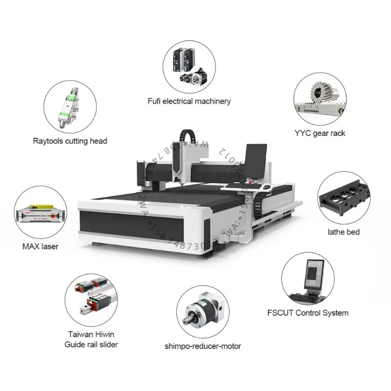 Factory Direct Supply Customized Service Easy to Operate 3015 1000w 1500w  3000w 6000w CNC  Fiber Metal Las erCutting Mach ine