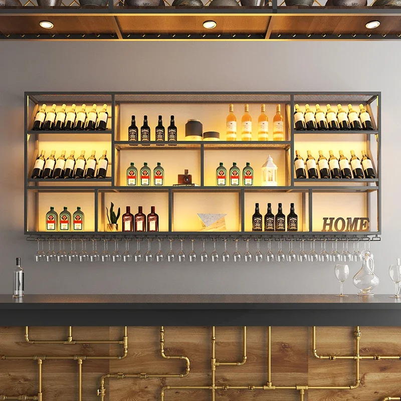 

Bar Cabinet Luxury Modern Buffet Salon Luxe Refrigerated Wine Cellar Wall Shelf Craft Organization Storage Beverage Mounted Rack