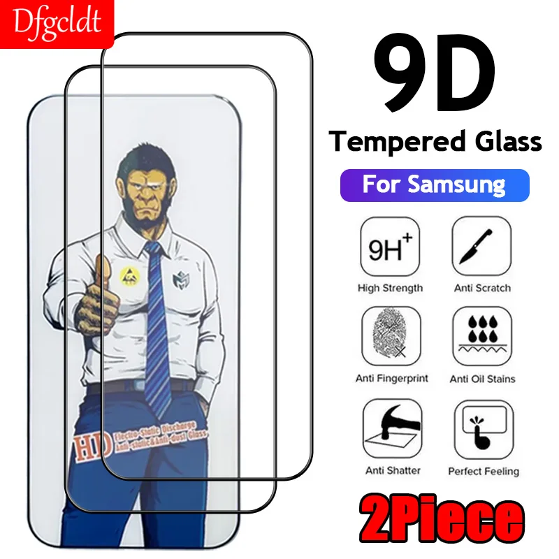 

2Piece 9D 6.5" Tempered Glass For Samsung Galaxy A25 Screen Protectors Film For Samsung A15 5G Full Coverage HD Protective Glass