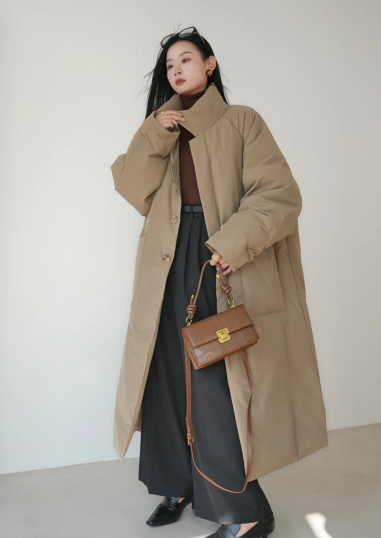 

Новинка 2025, зимние парки большого размера, теплая длинная куртка-пуховик, женское свободное хлопковое пальто большого размера, хлопковая стеганая куртка