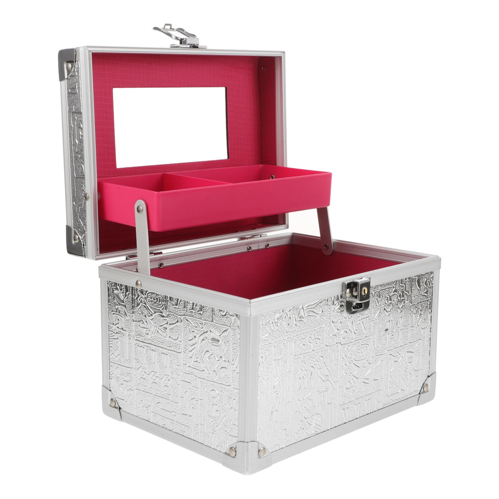 

Toolbox Aluminum Alloy Case Massage Tools Boxes Storage Container Silver Portable