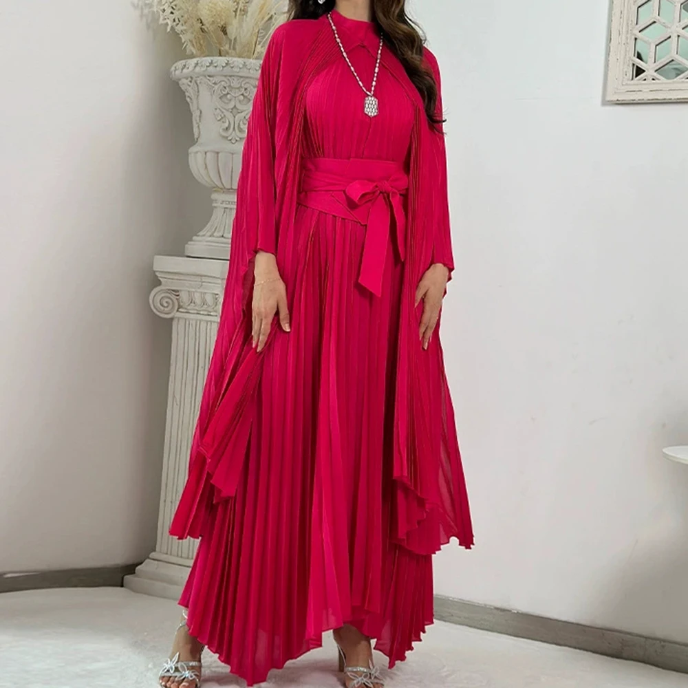 

Pleated lace two-piece suit 2025 spring new Middle East foreign trade export single long outer coat-GZXX160