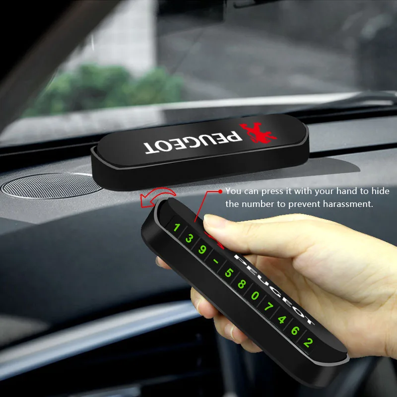Luminous Car Temporary Parking Card Phone Number Plate Sticker for Peugeot 407 3008 307 308 206 508 208 207 607 106 301 408 5008 - view 6