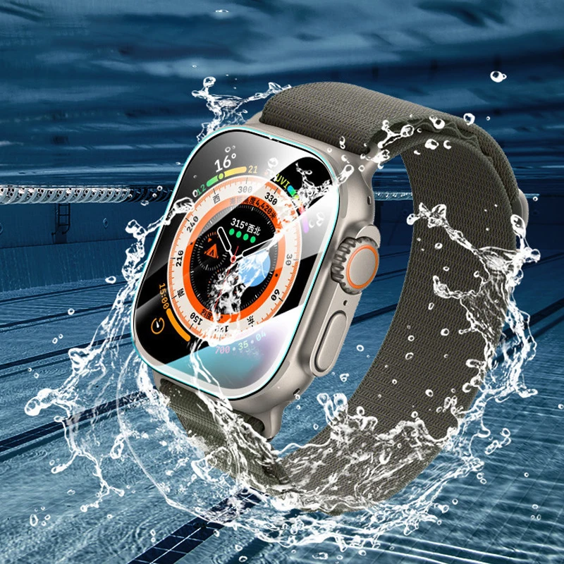 Tempered Glass Screen Protector for Apple Watch Ultra 49mm Full Waterproof Anti-Scratch Film for IWatch Series 49MM Accessories