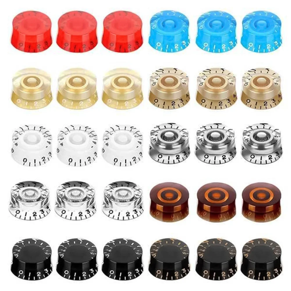 3PCS Muilty Color Plastic Speed Control Knobs for Electric Guitar Tone Volume Knobs Buttons