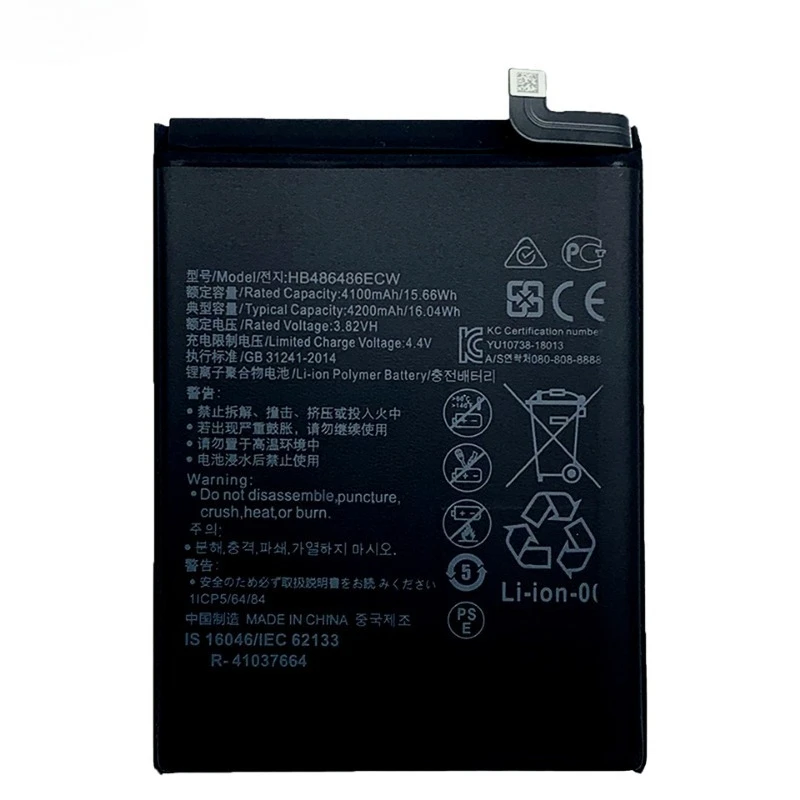Nueva batería de teléfono móvil 3..82V 4100mAh HB486486ECW para Huawei Mate20 Pro P30 Pro Mate 20 Pro