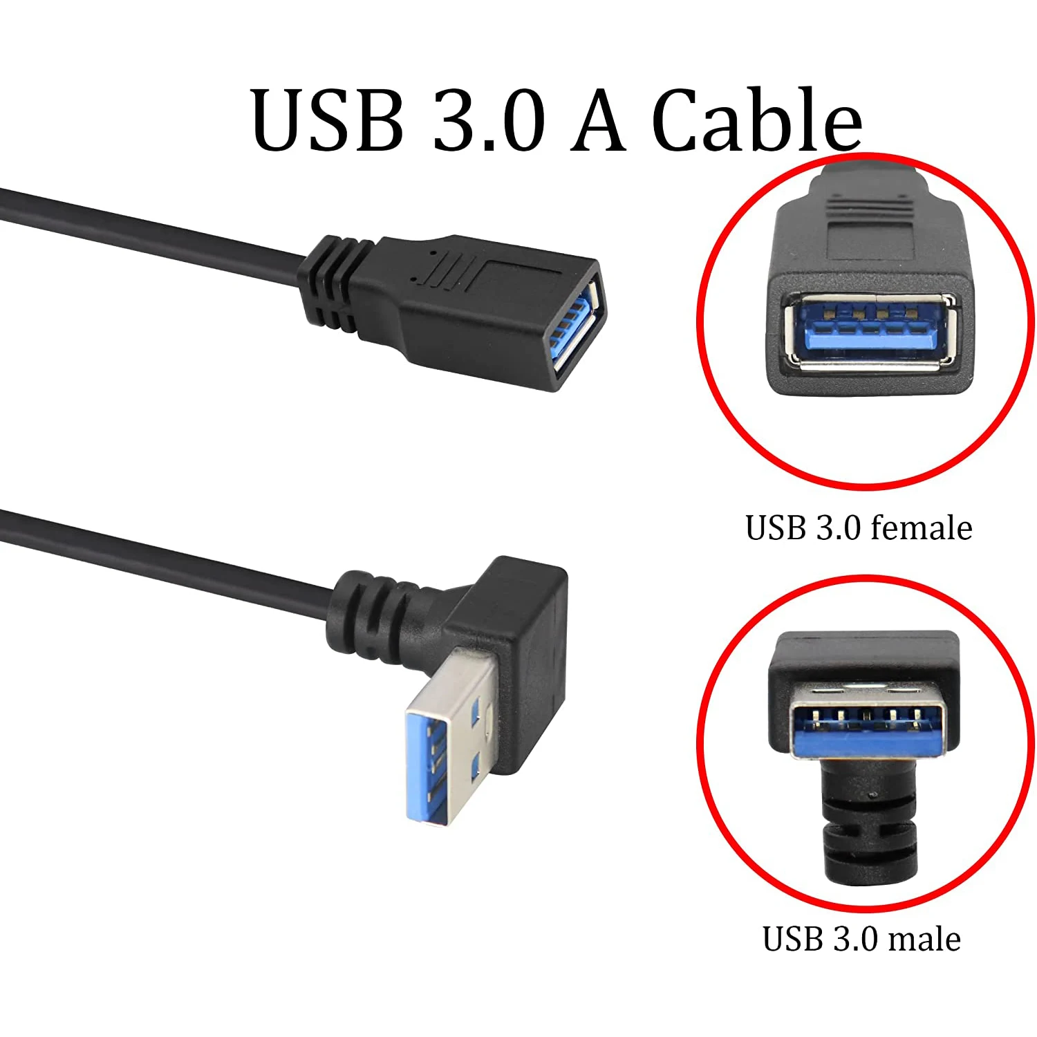 Кабель-удлинитель для передачи данных со штекера на гнездо USB 3,0