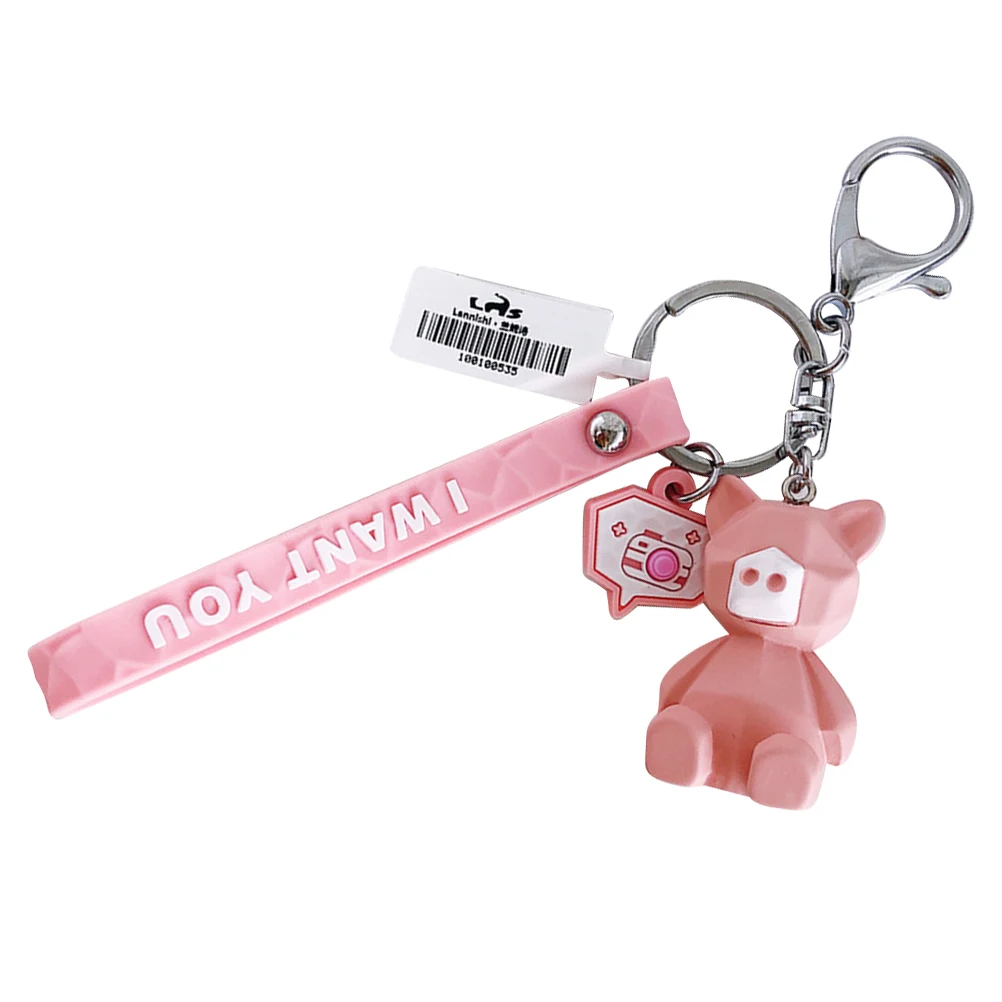 

3 Pcs Pig Keychains Cartoon Alloy Hanging Ornaments for Keys Bags Phones Gifts Geometric Design Lobster Clasp Durable Use Key