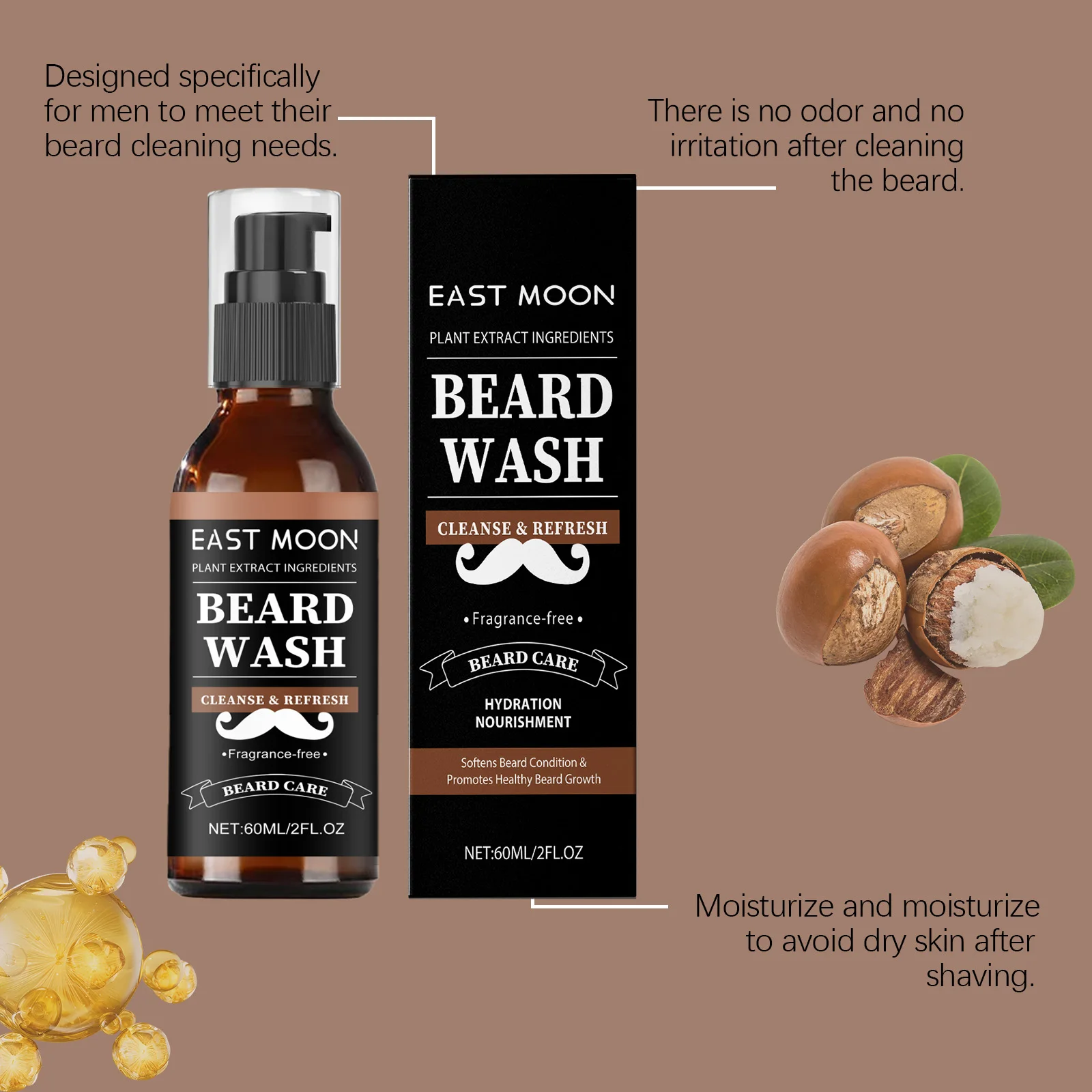 العناية بنمو اللحية، التحكم في الزيت، ترطيب عميق، ترطيب عميق، تقوية جذور اللحية، تقليل الجفاف، تحسين تساقط الشعر #5