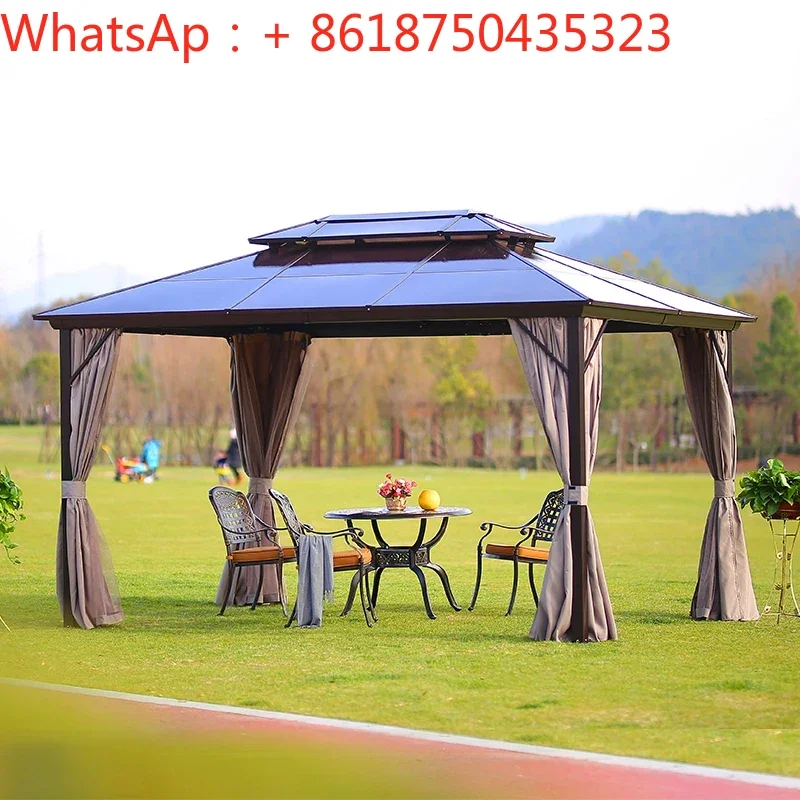 

Pavilion courtyard outdoor tent tea pavilion four corners antiseptic wood pavilion grape frame antiseptic wood outdoor courtyard